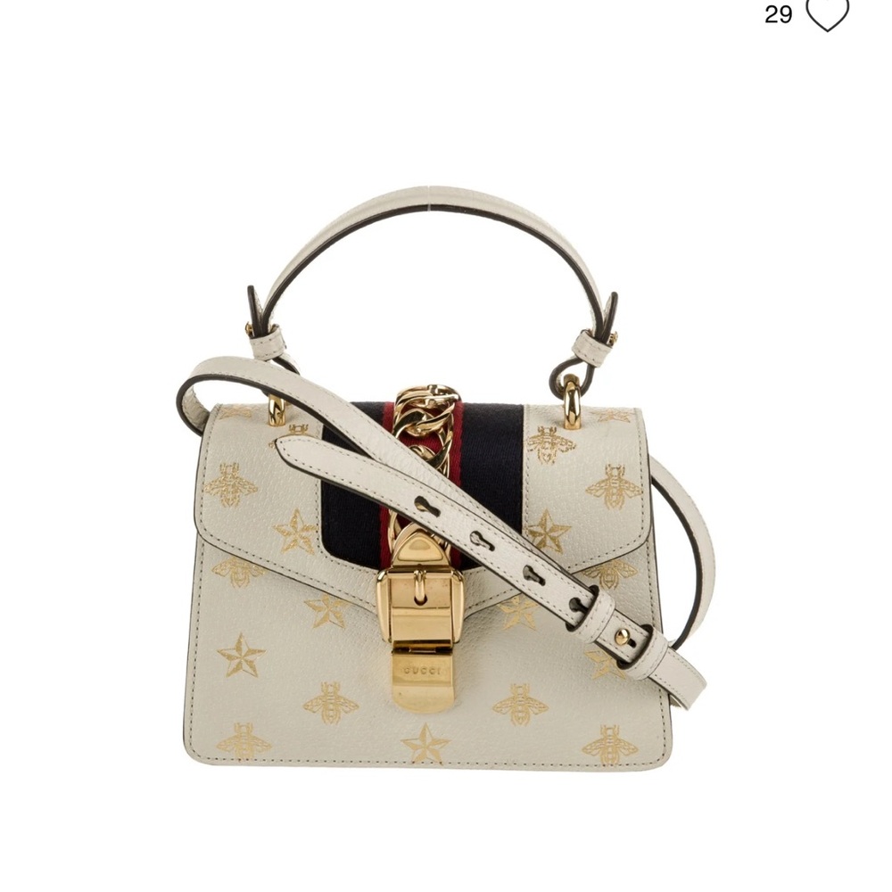 Gucci Sylvie Bee Star Top Handle and Crossbody Handbag